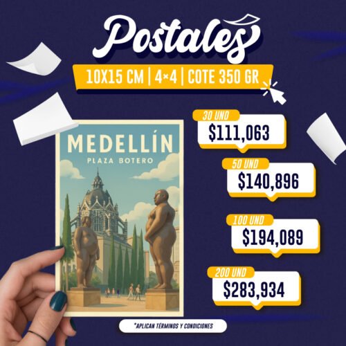 POSTALES 10X15POSTALES | 10X15 CM | 4x4 |  COTE 350 GR